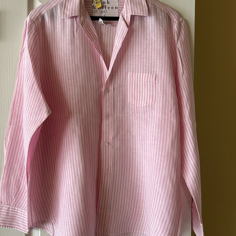 Frank & Eileen Pink Striped Button Down Shirt